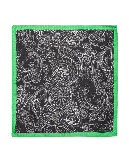 Shop ETRO  fazzoletto taschino: Etro fazzoletto da taschino in seta, decorato da un lato da una stampa paisley blu e dall'altro da un motivo a piede de poule.
Dimensioni: 35 x 35.
Composizione: 100% seta.
Made in Italy.. 1T710 5105-1